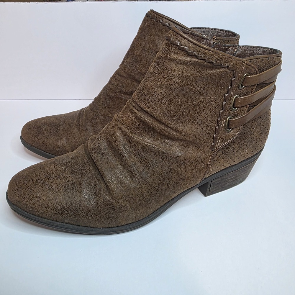 brown faux leather Baretraps Guenna ankle booties Size 7 1/2 M - Picture 5 of 7